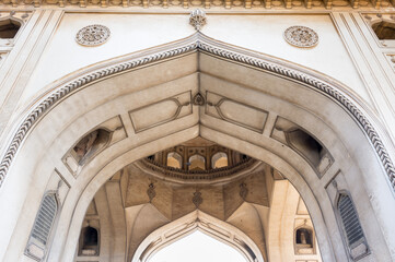 Close-up of Charminar in Hyderabad, which is a monument and mosque,constructed in 1591.