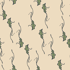 colored seamless pattern of abstract outlines of leaves