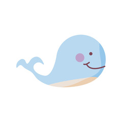cute whale baby toy flat style icon