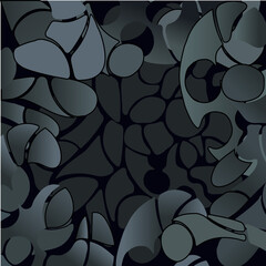 elements of different shapes arranged in layers create a frame