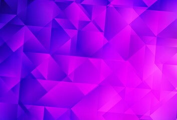 Light Purple, Pink vector shining triangular background.