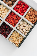 Collection of different varieties of nuts