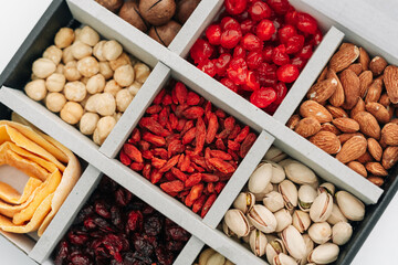 Collection of different varieties of nuts