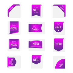 Promo badges set. Online shopping promo sale badges. vector illustration