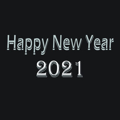 happy new year 2021  vector 3d