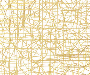 Gold luxurious line pattern with hand drawn lines. Golden wavy striped, Abstract background, vector illustration