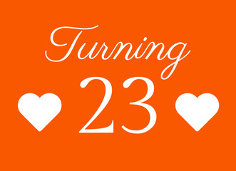 23rd birthday card wishes illustration.