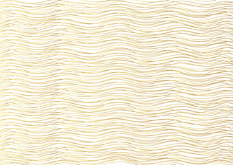 Gold luxurious line pattern with hand drawn lines. Golden wavy striped, Abstract background, vector illustration