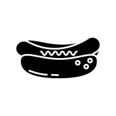 delicious hot dog fast food silhouette style icon
