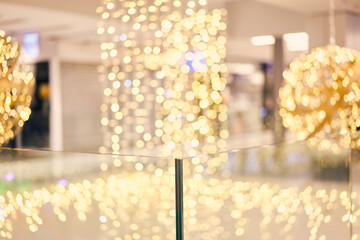 warm and cosy christmas at a shopping centre with much lights and decoration