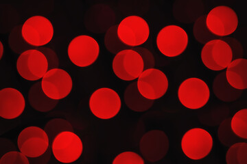 Red abstract bokeh blurred background, Happiness holiday concept and decoration idea