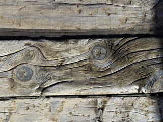 Old wooden boards or beams with texture for background