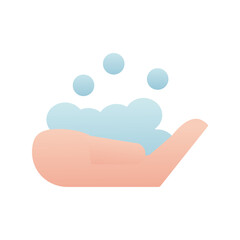 hand wash with foam line style icon