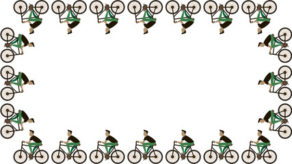 Cartoon men are cycling bicycles on white background  illustration.