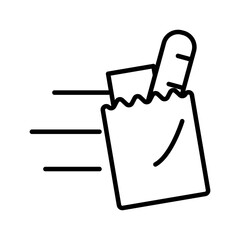 groseries bag delivery food line style icon