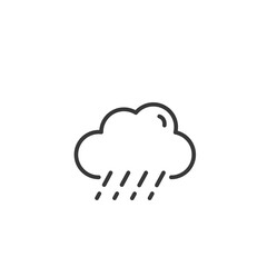 Sleet and cloud thin line icon. Isolated weather vector illustration