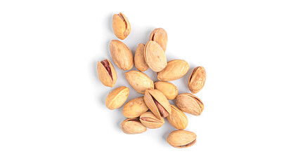 Pistachios on white background. High quality photo