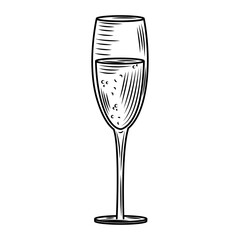 wine day, glass cup party celebration hand drawn design