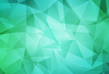 Light Green vector shining triangular background.