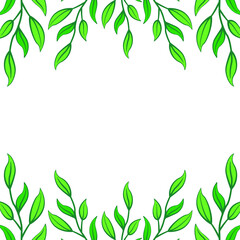 Vector background with green twigs; for greeting cards, invitations, posters, banners.