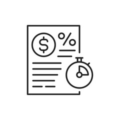 Loan money line color icon. Sign for web page, mobile app