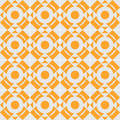 Tile of simple geometric with yellow color. Seamless pattern with vintage and Retro style.