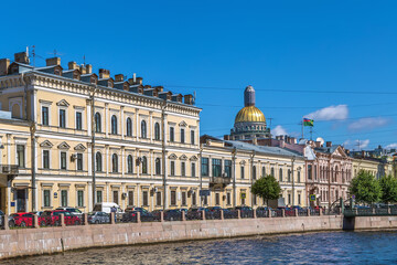Moyka River in Saint Petersburg, Russia