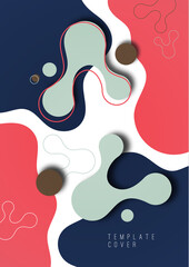 Colorful geometric background design. Composition of flowing shapes with trendy colors. Design for poster, page, flyer, cover. Vector