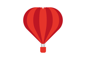 Fototapeta premium Globo aerostático de color rojo en forma de corazón.