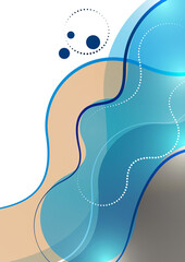 Abstract illustration of smooth color wave and lines. Creative template for your design.