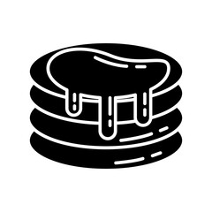 pancakes with sweet honey silhouette style icon