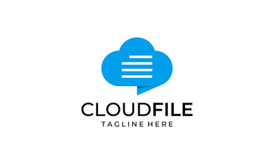 Fototapeta na wymiar cloud file document with chat bubble logo design template