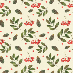 seamless watercolor pattern with leaves