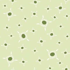 Seamless greenish-white curly patterns on a light green background. Simple soft design for textiles, fabrics, packaging, bedding, baby products, postcards, women's accessories, underwear, printing
