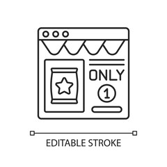 Scarcity marketing linear icon. Model that capitalises on a customers fear of missing out. Thin line customizable illustration. Contour symbol. Vector isolated outline drawing. Editable stroke