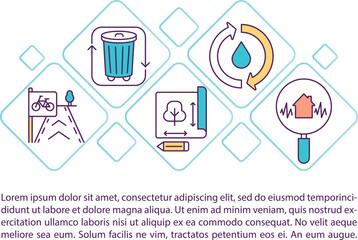 Municipal services concept icon with text. Public works. Water utility, road maintenance. PPT page vector template. Brochure, magazine, booklet design element with linear illustrations