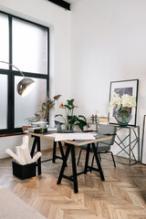 Modern home office with contemporary interior design