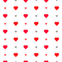Obraz na płótnie Canvas This is a seamless pattern of hearts on a white background. Wrapping paper.
