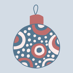 Illustration of a Christmas ornament. New Year festive decoration. Simple vector drawing.