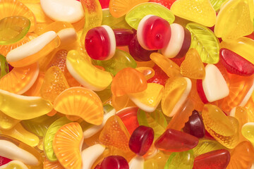 Assorted tasty gummy candies.