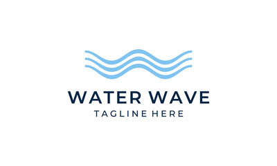 initial letter W with ocean water wave logo design template