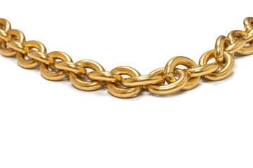Obraz premium Golden chain isolated on white background.