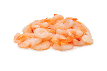 Frozen shrimps background. Top view.