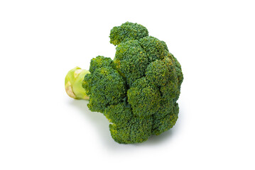 Fresh tasty broccoli isolated on white background.