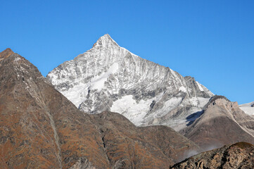 The north face of the Weisshorn seen from Sunnegga.