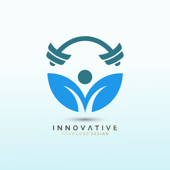 Yoga leaf icon fitness logo design, Gym Logos Design, Workout Logo Ideas For App, Gym Logo Ideas and Fitness Logo Designs