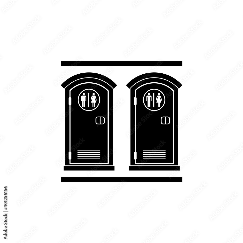 Poster Illustration of toilet cabins icon isolated on white background