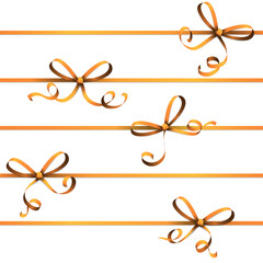 orange colored ribbon bow