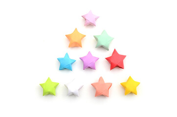 Assorted of origami lucky stars decoration