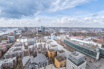 Obraz premium Hamburger Stadtimpressionen Rundumblich vom Hamburger Michel St. Michaelis Kirche
